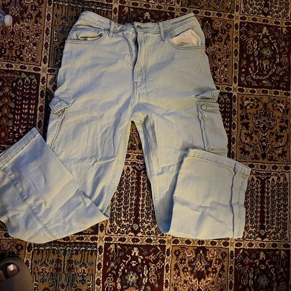 Light blue cargo jeans